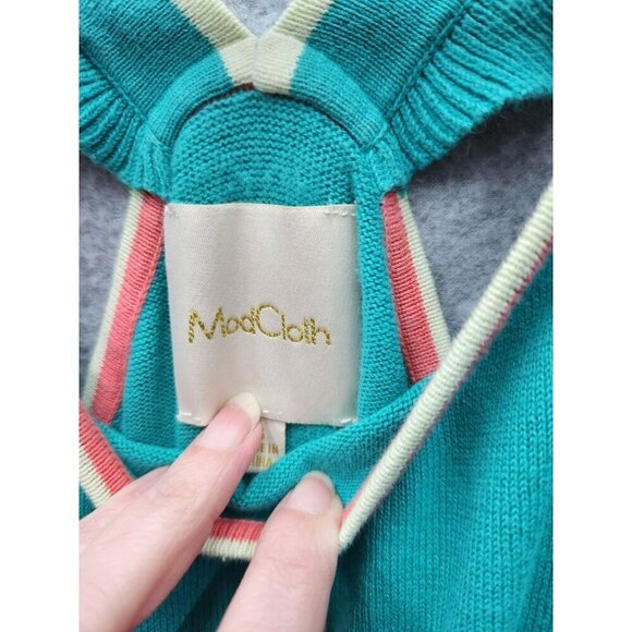 ModCloth Womens Sleeveless Teal Dress With Coral Trim Size S - Picture 2 of 4